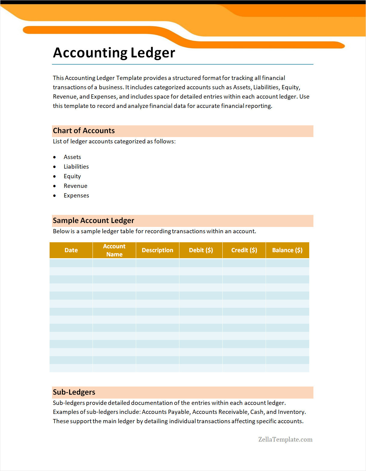 Free Accounting Ledger Template