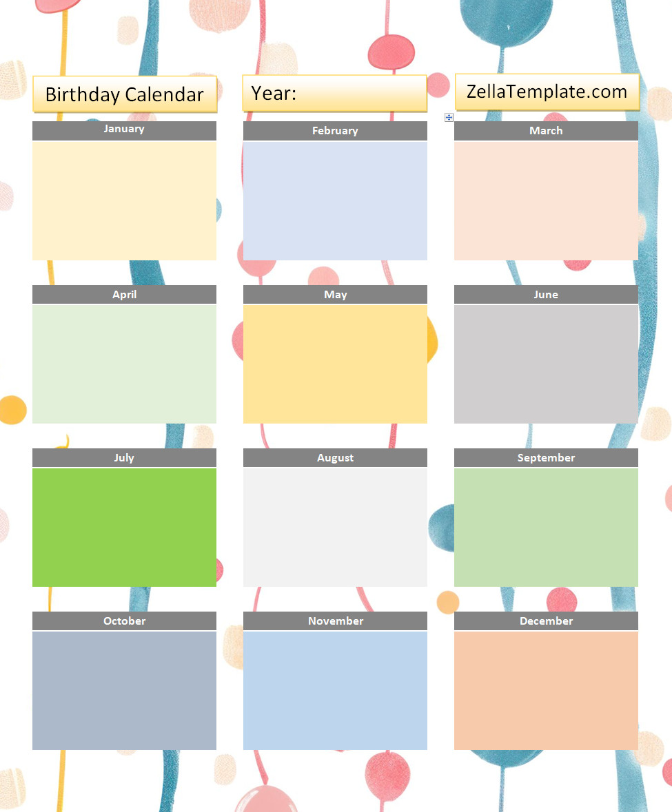 free printable birthday list template