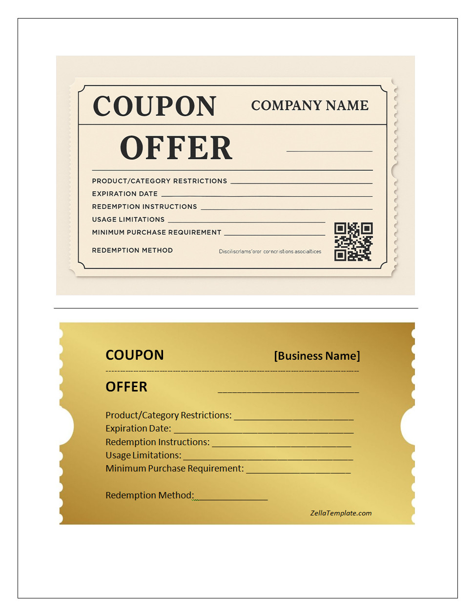 Free Printable Blank Coupon Template Word