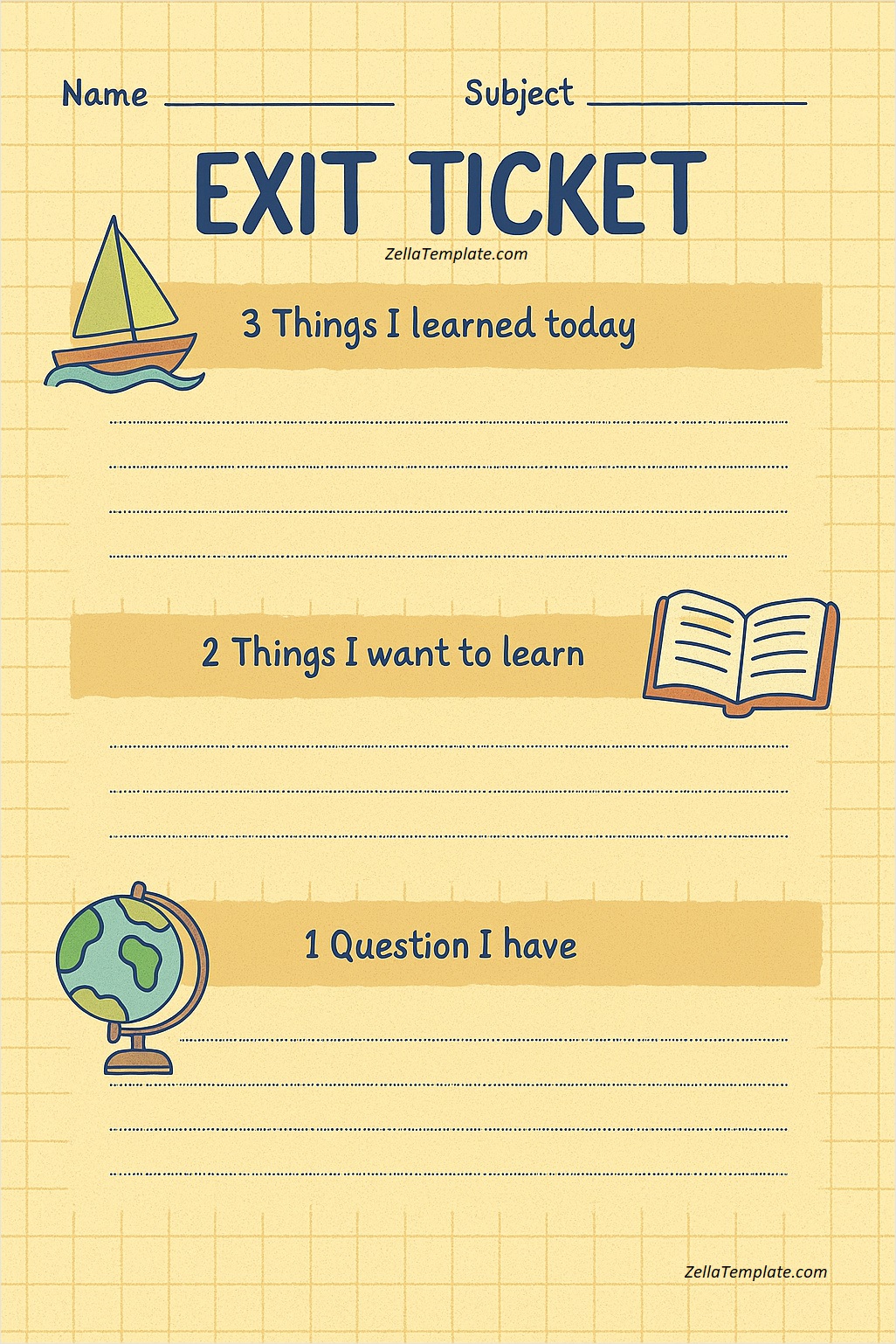 Free Printable Exit Ticket Template