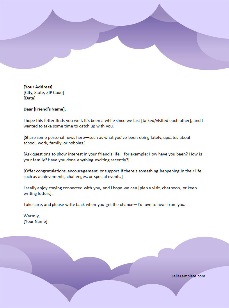 Free Friendly Letter Template Word