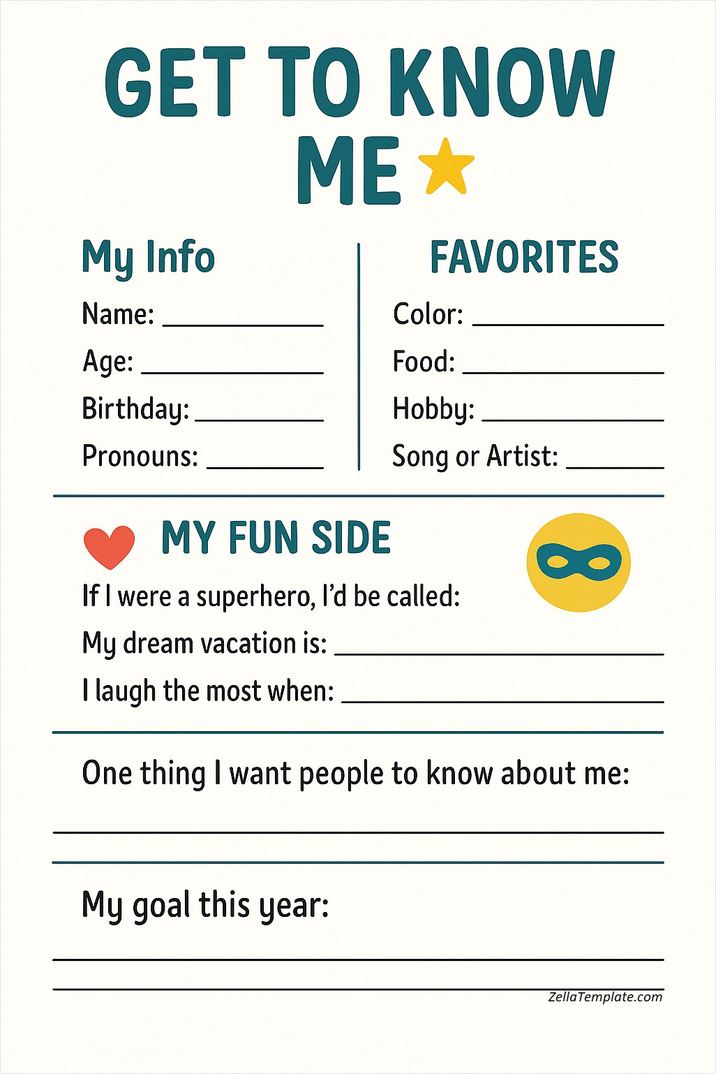 printable all about me template