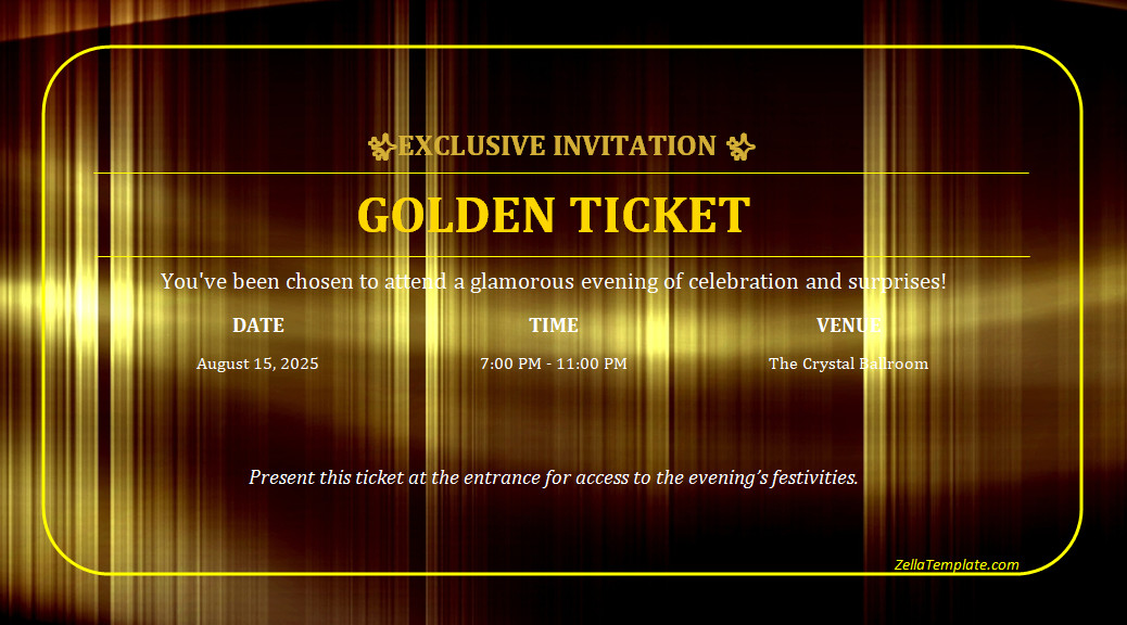 Free Customizable Golden Ticket Template Word