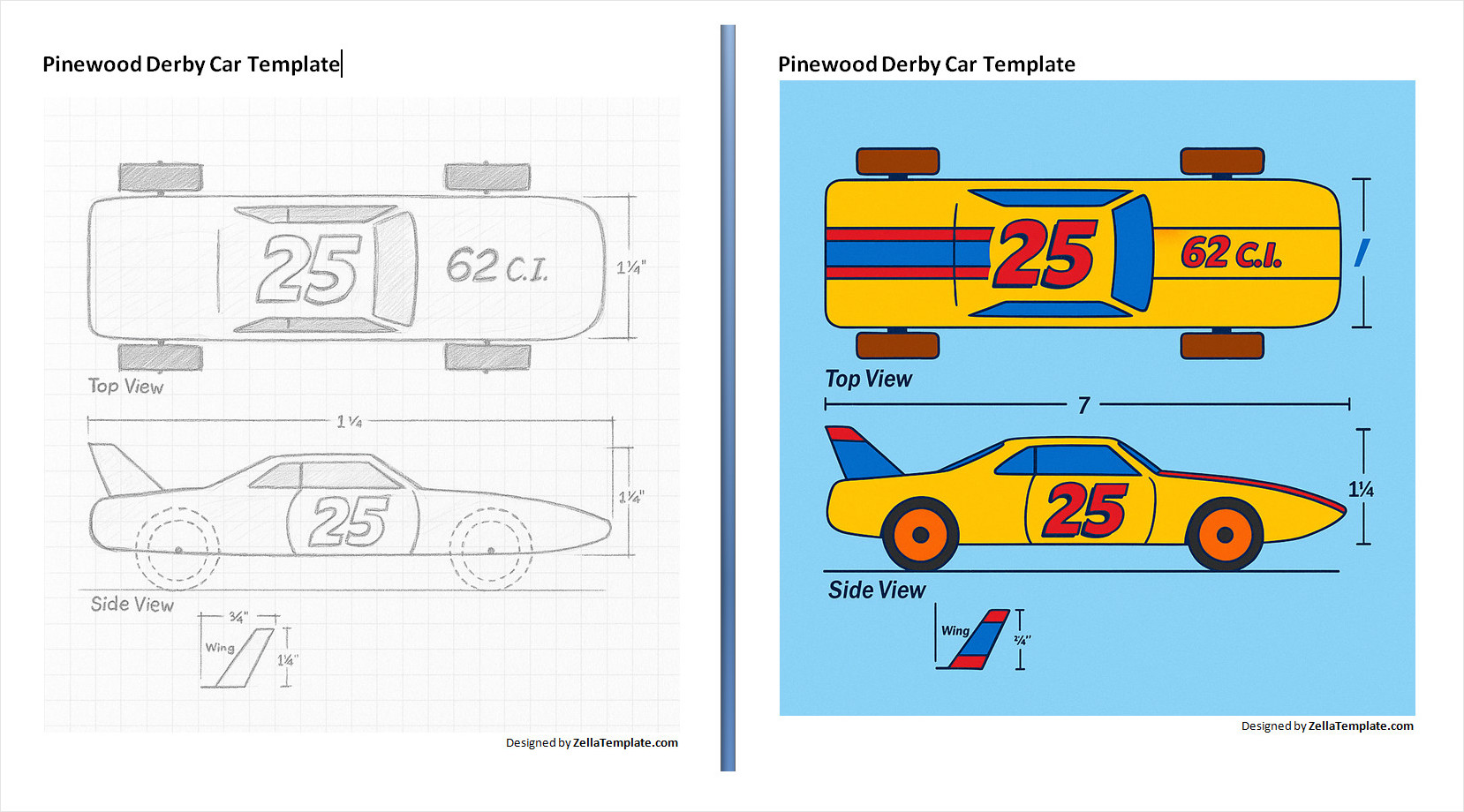 Pinewood Derby Car Design Template