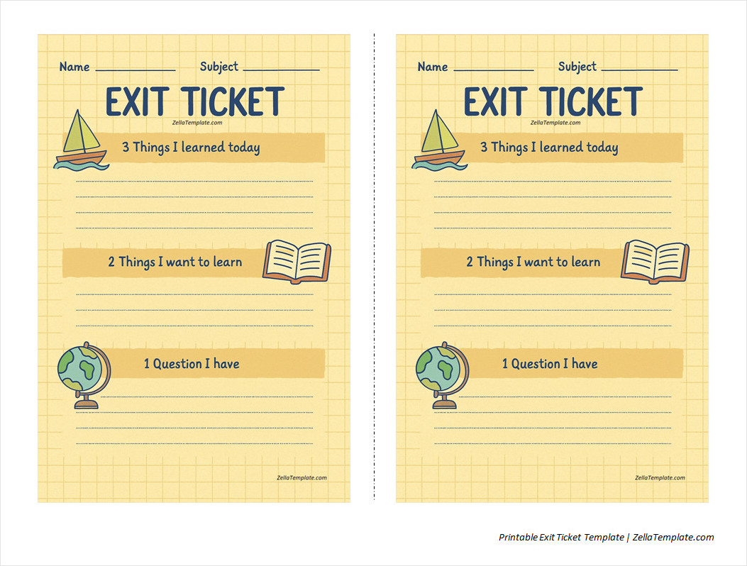 Free Printable Exit Ticket Template