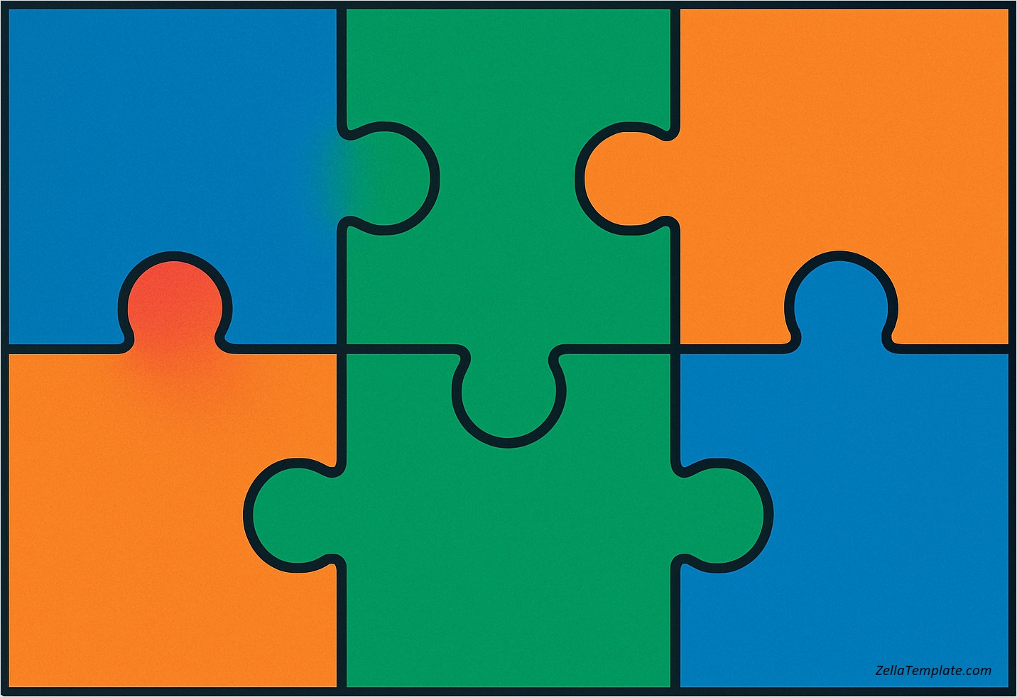 Six Piece Puzzle Template