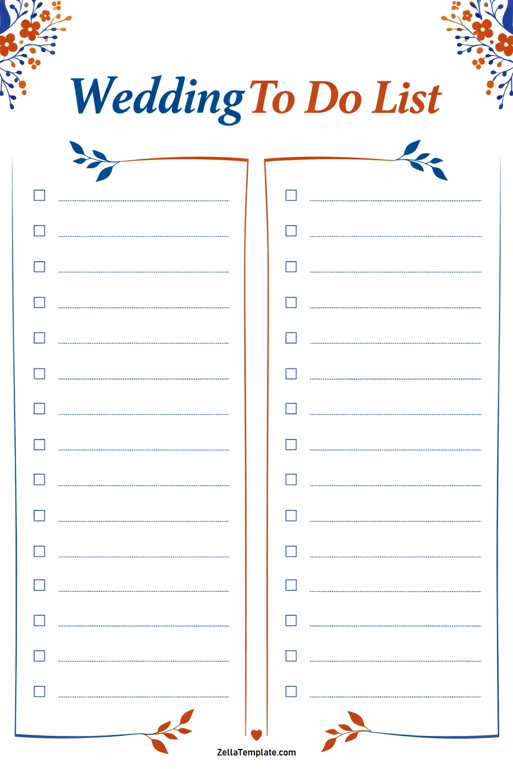 Printable Wedding To-Do List Template