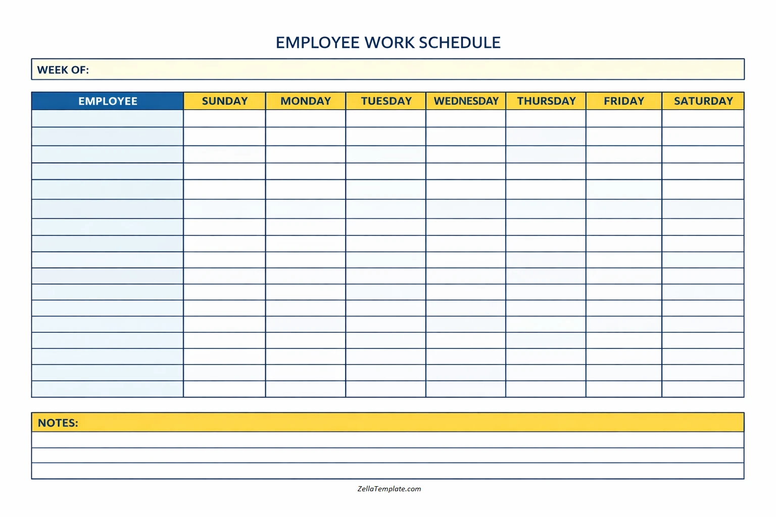 Simple Work Schedule Template Word